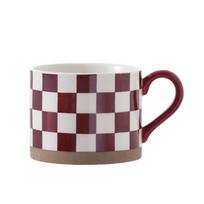 Raudonas japoniškas puodelių pora puodelis poros puodelis gėrimo puodelis languotas puodelis nišinis retro 401-500ml
