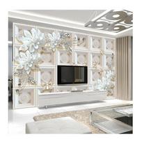 Individualūs 3D sienų fototapetai Stereoskopinis reljefas Papuošalai Gėlės Tapetai Svetainės TV fono sieninis paveikslas 200 cm(W) x 140 cm(H)