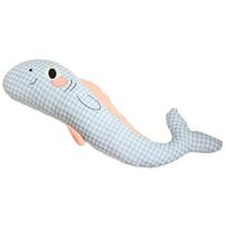 Plush Whale Body Pillow Checkered Healing Stress Relief Pillow Long Hugging Pillow for 110cm C