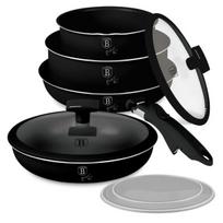 Berlinger Haus puodų ir keptuvių rinkinys Matte Black BH-8257, juodas, 9 dalių