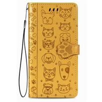 Cat Dog Flip odinis dėklas, skirtas Samsung Galaxy S22 Ultra Plus S21 S20 Fe M11 M12 M21s M23 M31 M31s M33 M52 M53 5g telefono kortelės dangtelis For M80S geltona