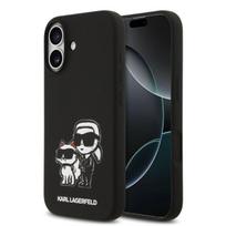 Karl Lagerfeld Apple iPhone 17 dėklas, skysto silikono, KCH Sketch, MagSafe, juodas