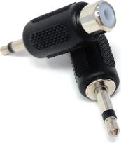 DRUT 1 x RCA moteriškos lyties į 3,5 mm monofoninio lizdo kištuką garso ir vaizdo adapteris juodas sidabrinis