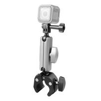 PULUZ motociklo laikiklis sportinėms kameroms (DJI, GoPro, Insta360) (juodas)
