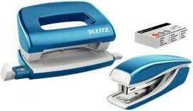 Stapler Leitz Stapler and hole mini WOW blue 55612036
