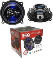 2 garsiakalbiai, suderinami su "Boss Audio Systems" BE524 BE 524 4 krypčių koaksialiniu kabeliu 5,25 colio 13,00 cm 130 mm 112 W RMS 225 W max 4 omų 90 dB su mėlynu LED ir gumine pakaba Pora