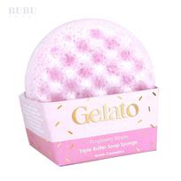 Kūno kempinė ledų ragelis prisotinta kūno sviestu „Avietiniai ledai“, 200 g