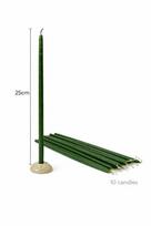 Natūralios žalios žvakės iš bičių vaško, 25 cm, 10 vnt.