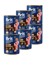 Konservuotas ėdalas šunims BRIT PREMIUM BY NATURE LAMB WITH BUCKWHEAT su ėriena, 800 g, 6 vnt.