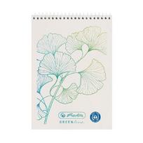 Bloknotas su spirale Herlitz Greenline Ginkgo A7/50, languotas