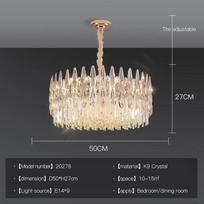 Svetainės liustra pastato laiptai Long Chandelier Post Modern Light Crystal lempa Diameter 50m