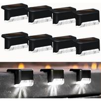 ®RisingFF Set of 8 Outdoor LED Solar Lights, Waterproof, for Patio, Staircase (White light) [Energy class A]