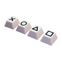 4/9Pcs 3D Printed Keycaps Game Controller Skull Round Triangle Square Symbols Universal 4pcs juoda balta spalva