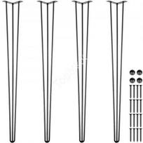 Juodos metalinės stalo kojos 101,6 cm, reguliuojamos, 4 vnt.