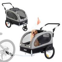 2-in-1 Dviračio priekaba šunims ir vežimėlis 1440 x 725 x 845 mm 40 kg pilka