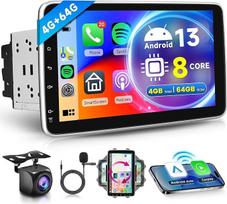 8 branduolių 4G + 64G belaidis "Carplay" "Android 13" automobilinis radijas 2 DIN su "Android" automobiline GPS navigacija WiFi 10,1 colių sukamas ekranas Automobilinis radijas su "Mirror Link" "Bluetooth" FM/RDS/DAB vairo valdymas