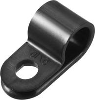 tiekimo žemėlapis 30 nailoninių R tipo kabelių spaustukų pakuotė Kabelių tvarkymui skirti kabelių spaustukai 7,9 mm juodos spalvos CC-1.5