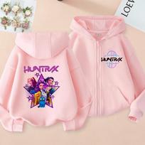 Kpop Demonų Medžiotojai Hoody Paltai Vaikų Drabužiai Mergaitė Berniukas Megztinis Užtrauktukas su Gobtuvu Kūdikio Laisvalaikio Viršus 100
