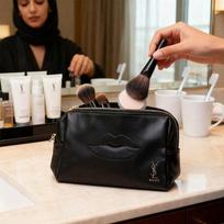 YSL kosmetinė - Kelioninė kompaktiška prausimosi priemonėms - Didelės talpos - Nešiojama - Juoda - 14 * 11 * 4,5 cm juoda