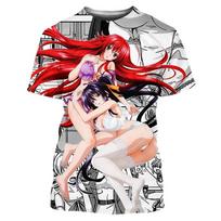 Vasaros Aukštosios mokyklos DxD Anime mergaitė 3D spausdinimo marškinėliai Vyrams Moterims Madingas Oversized trumpomis rankovėmis marškinėlis Vaikams Marškinėliai Viršutiniai drabužiai Vyriški drabužiai S