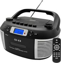 Nešiojamasis CD grotuvas ir kasečių grotuvas su nuotolinio valdymo pulteliu, FM AM radijas, USB atkūrimas, "Bluetooth" garsiakalbis, įrašymo funkcija, akumuliatorius / AC vyresnio amžiaus žmonėms