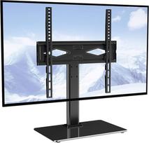 VEVOR TV stovas su ratukais Universalus 615-670 mm Reguliuojamas aukštis 75 x 75 mm 400 x 400 mm 41 kg keliamoji galia Grindų stovas Mobilus vežimėlis TV stovas Stabilus laikiklis TV stovas
