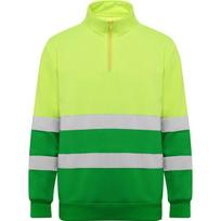 Aukštos matomumo džemperis unisex SPICA, sodo žalias/flioruotas geltonas