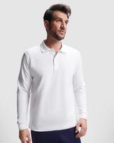 Unisex ilgomis rankovėmis polo marškiniai ROVER L/S, balti