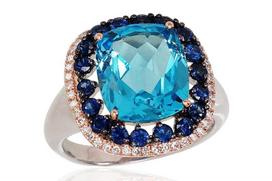 Auksinis žiedas su deimantais Diamond Sky "Imperial Topaz" iš raudono, 585 prabos aukso, 17.5