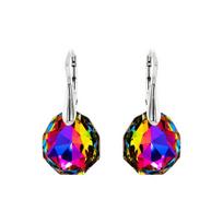 Sidabriniai auskarai moterims DiamondSky „Frozen Edges (Vitrail Medium)" su Swarovski kristalais