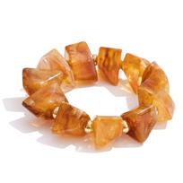 Eetit 2025 Amber Resin Acrylic Geometric Bead Chain Large Bracelet Bangle for Women Hyperbole Waterproof Handmade Europe Jewelry gintaras