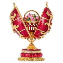 Faberge stiliaus muzikinis kiaušinis Pavasarinės gėlės