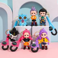6 vnt./Rinkinys KPOP Demonų Medžiotojų Raktų pakabukas, Tigro Veikėjo PVC Figūrėlės Raktų pakabukas, Mielas Harajuku Stiliaus Raktų žiedas Vaikams & Gerbėjams Dovana