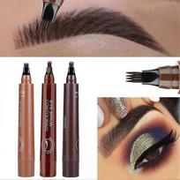 3 vnt. Microblading antakių pieštukas su 4 skeltais galiukais, vandeniui atsparus ir ilgai išliekantis antakių pieštukas