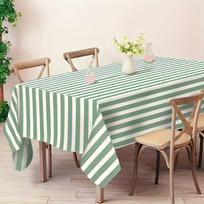Elegantiški žali ir balti dryžuoti staltiesės, stačiakampės poliesterio staltiesės namų valgomajam, gimtadieniams, vestuvėms, vakarėliams 100X145CM