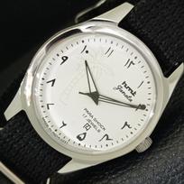 VINTAGE HMT JANATA RANKINIO UŽVEDIMO INDIŠKAS VYRIŠKAS BALTAS CIFERBLATAS su ARABIŠKAIS SKAIČIAIS a440984-4