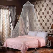 Elegantiškas apvalus nėriniuotas vabzdžių lovaties baldakimo tinklelis nuo užuolaidų, kupolinis tinklelis nuo uodų 60x250x850CM rožinė