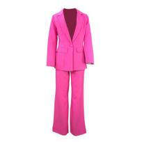 2 Pcs/Set Women Suit Coat Pants Set Deep V Neck Lapel Single