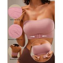 Be petnešėlių viršūnėlės liemenėlė moteriai Priekinis užsegimas Bralette Besiūlė belaidė Push Up vamzdelinė viršūnėlė Moteriški apatiniai S juoda