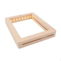 Elegantiškas medinis nuotraukų rėmelis su reguliuojamu LED apšvietimu šeimos nuotraukoms 21cmx17cmx2cm