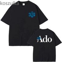Ado Mėlyna Rožė Marškinėliai Wish Pasaulinės Ekskursijos Prekės Marškinėlis Moteriškas Unisex Mados Atsitiktinis Harajuku Trumpomis Rankovėmis Kpop Goth Vintage Gryni Drabužiai L