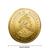 Paauksuotas Australijos kengūros 1 OZ Elizabeth II Australijos suvenyrinė moneta