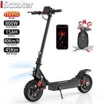 Elektrinis paspirtukas suaugusiems iScooter i10 Pro 10  800W variklis Elektrinis miesto paspirtukas Didžiausias greitis 40Km/h 48V 15AH Nuvažiuojamas atstumas 60Km Apkrova 120Kg 48V 15AH juoda
