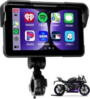 "Rimoody" belaidis "Carplay" nešiojamas "Moto" automobilinis radijas, 5 colių jutiklinis ekranas, IP68 vandeniui atsparus su "Android Car Airplay"/"Android Cast"/"Bluetooth"/Riešo slėgio stebėjimu/automatiniu ryškumo reguliavimu/TF