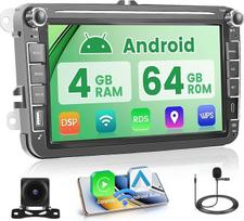 Hikity 2 Din Android automobilinis radijas VW Golf 5 Golf 6 Skoda Polo Passat Tiguan Touran Belaidis Carplay Android automobilis 8 colių ekranas Bluetooth automobilinis radijas navigacija atbulinės eigos kamera WiFi FM RDS radijas SWC