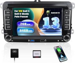[2+64G] SIXWIN Android 13 automobilinis radijas VW Golf 5 6 Touran Polo Touran su Carplay/Android Car, 7 colių talpinis jutiklinis ekranas su WiFi GPS Bluetooth FM/RDS EQ 2USB