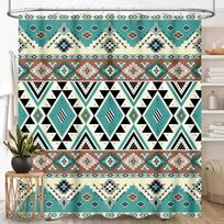 Afrikietiška MudCloth Dušo Užuolaida, Bohemiška Moderni Abstraktaus Geometrinio Rašto Tautinė Afrika Etninis Raštas Boho Ruda Vandeniui Atspari 90x180cm