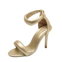 Fashion Summer New One-line Strap Temperament Sandals Women's Round Toe Open Toe Non-slip Wear-resistant Stiletto High Heels 36 auksas