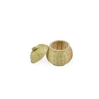 Food Bread Table Decorative Wear-resistant Wicker Tray with Lid Rattan Box Storage Basket 13x13cm