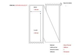 Capture Ship-label 102 x 192mm,  Fanfold. Direct Thermal, 2000